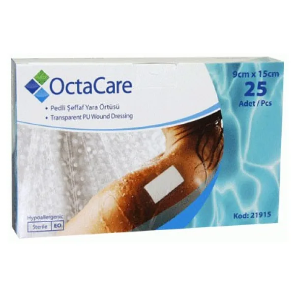 OCTACARE ŞEFFAF PU FİLM YARA ÖRTÜSÜ 9CMx15CM 21915