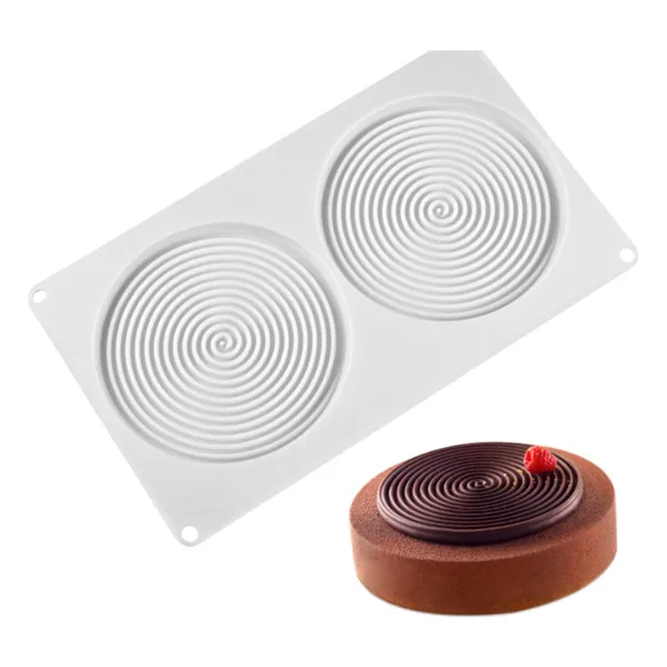 Pastry Planet Profesyonel 2 Li Spiral Silikon Pasta Kek Çikolata Kalıbı