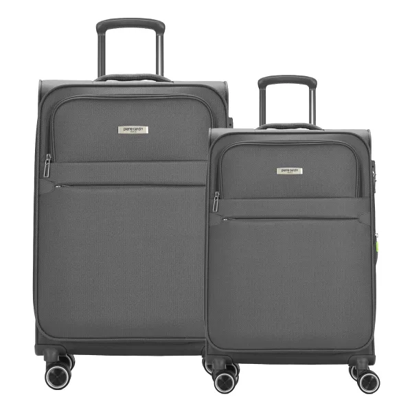 Pierre Cardin 04PC6000 Kumaş Kabin + Orta Boy Antrasit 2'li Valiz Seti