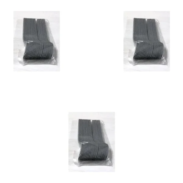 Plastik Gri Renkli Lüx Parti Doğum Günü Çatal - 18 Cm. - 25 Adetlik 3 Paket