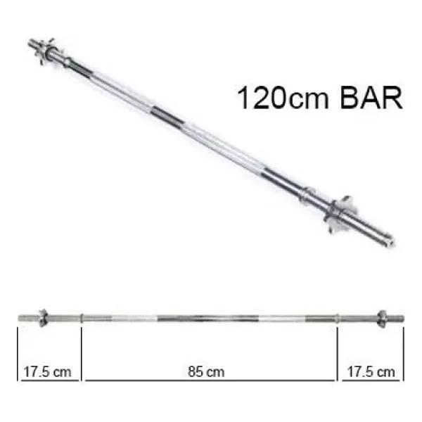 Pozitif 120 cm Krom Uzun Bar (Ağırlık - Halter - Dambıl Barı)