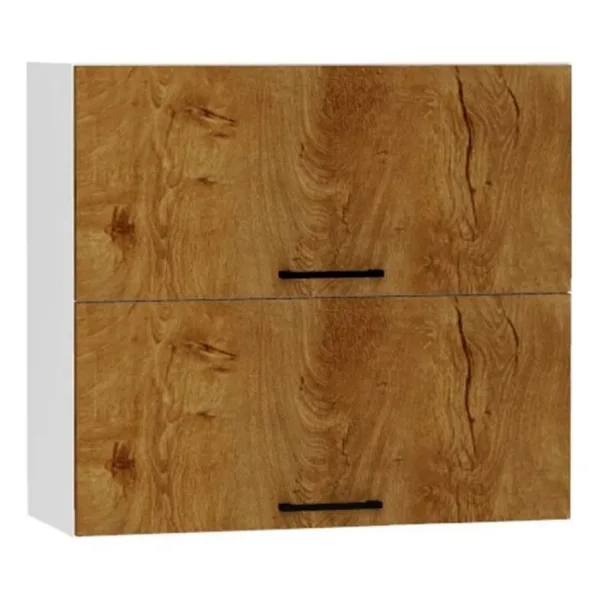 T Designo Alin Mutfak Üst Modül Çok Amaçlı Dolap 80 cm 2 Katlı - Meşe