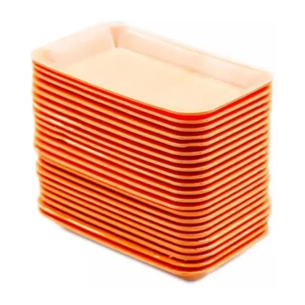 Tek Kullanimlik Kopuk 2000 Gr. Turuncu Servis Et Kiyma Saklama Tepsi Tabak -265X175x35mm. -100 Adet