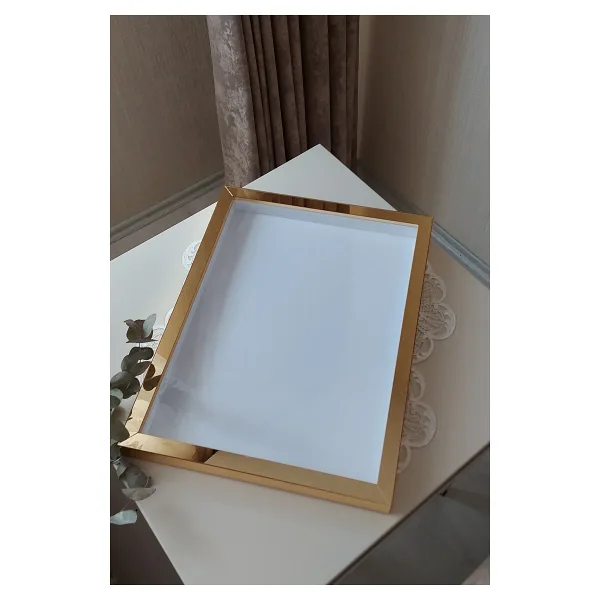 Verda Çerçeve 32x42 Cm 5 Cm Derin Gold Kaplı Gül Anı Çerçevesi! Gelin Buketleri Için