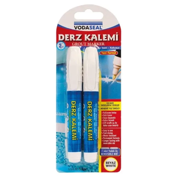 VodaSeal Kokusuz ve Suya Dayanıklı Derz Kalemi İkili Set - Beyaz