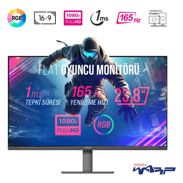 Warp WRP24-165-B 23.8" 1 ms Full HD Oyuncu Monitörü