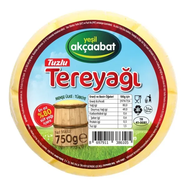 Yeşil Akçaabat Trabzon Tereyağı Tuzlu 750 gr