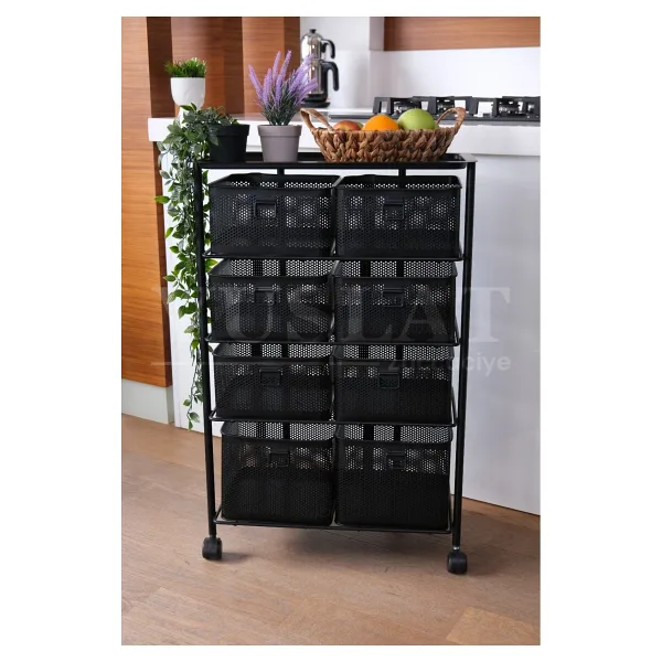 Yıldıray Metal 8 BÖLMELİ 4 KATLI TEKERLEKLİ SEBZELİK
