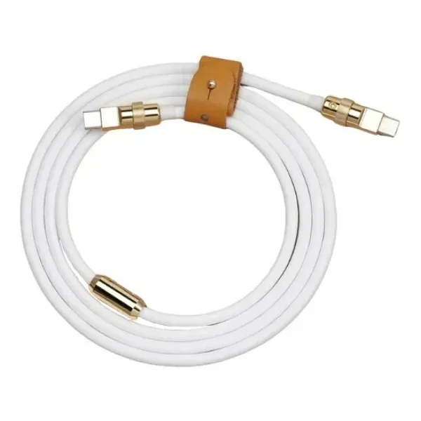 100W Beyaz Type-C Silikon Hızlı Şarj Kablosu - 2 Metre