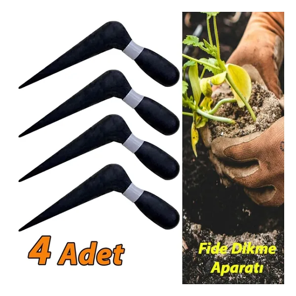 4 Adet Fide Fidan Dikme Aparatı Dökme Plastik Sivriç Toprak Delme Ekim Aleti 18 Cm