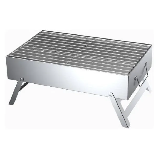 abnturk 30x50 cm Galvaniz Katlanılabilir Ayaklı Tel Izgaralı Mangal (Portatif Mangal)