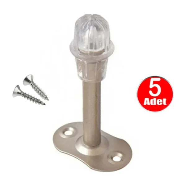 Aletçantam Kapı Stoperi Duvar Koruyucu Tampon Durdurucu Standart Boy 8 Cm - 5 Adet Gri