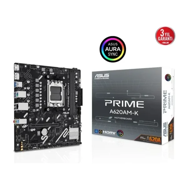 Asus Prime A620AM-K AMD AM5 DDR5 Micro ATX Anakart