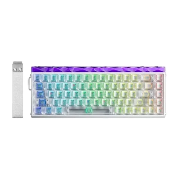 Aula Hero 68 He Manyetik Klavye Rapid Trigger Silver Switch 8000Hz RGB Neon TKL Hot Swap Oyuncu Klavyesi Şeffaf