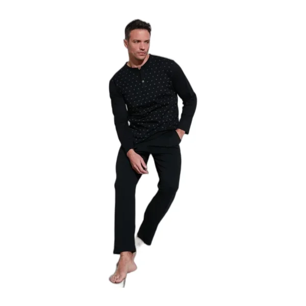 Buratti Pamuklu Beli Lastikli Regular Fit Uzun Kollu Pijama Takımı Erkek PİJAMA TAKIMI 6572008