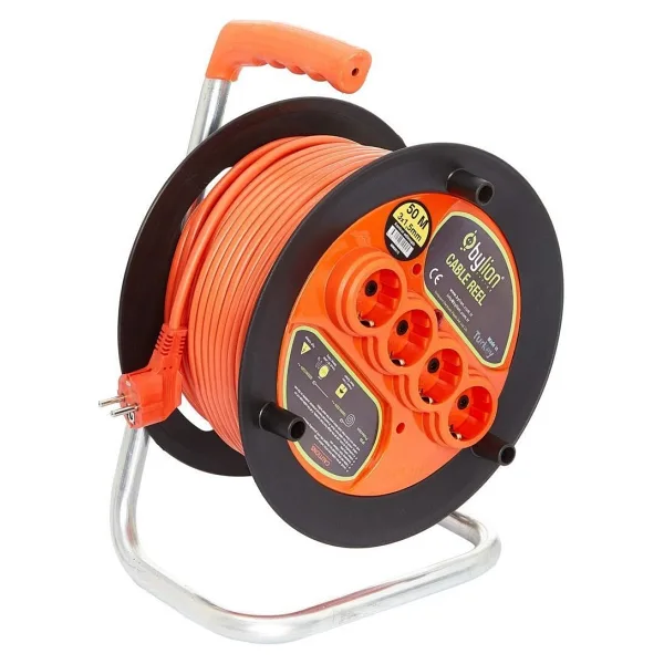 Bylion PMK-50325-F 3x2.5 mm 50 m 4'lü Makaralı Uzatma Kablosu