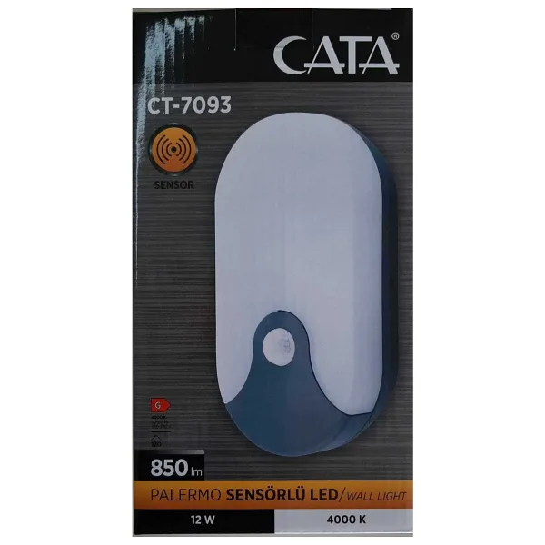 Cata CT-7093 Palermo 12 W Sensörlü LED Bahçe Apliği