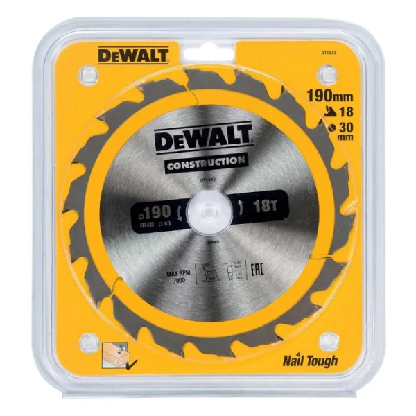 Dewalt DT1943 Ahşap Kesim Elmas Testere Bıçağı 190 mm