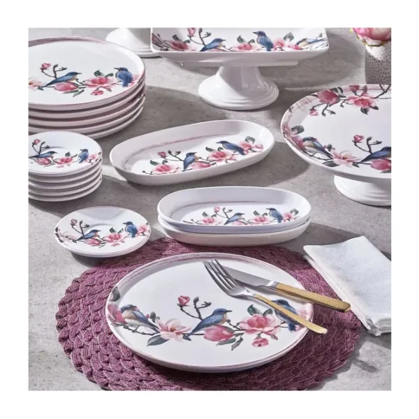 Fecra Pink Bird 18 Parça Servis ve Sunum Seti