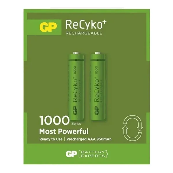 GP ReCyko 950 mAh AAA Şarj Edilebilir İnce Kalem Pil 2'li Paket