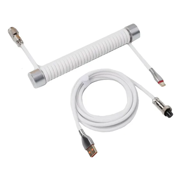 GravaStar Sarmal Aviator USB to Type-c Mekanik Klavye Uyumlu Oyuncu Kablosu, 1.85m, Beyaz