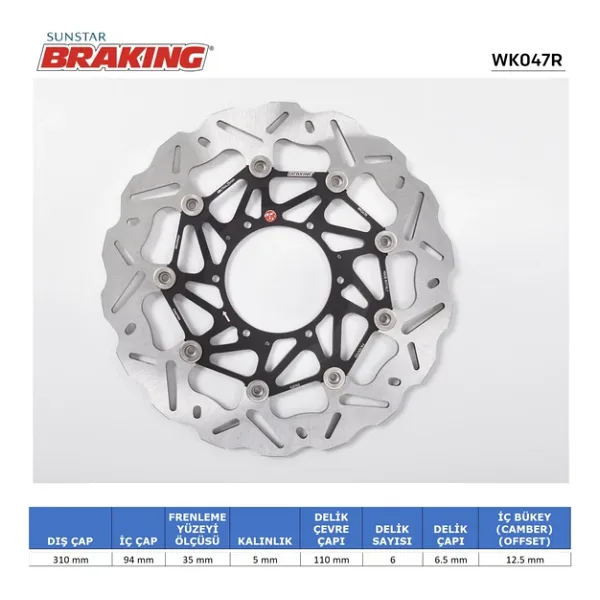 Honda Cbr 600 Rr Cb 1000 R Dalgalı Ön Performans Fren Diski Ön Sağ 2014-2016