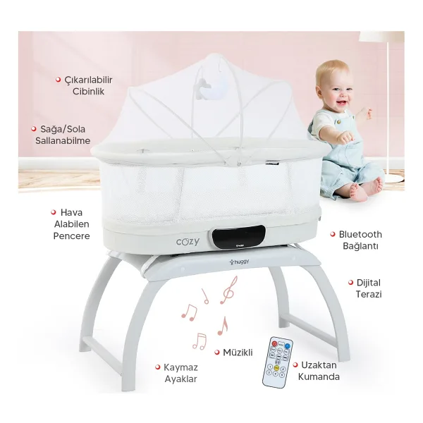 Huggy Cozy 4 in 1 Otomatik Sallanabilir Beşik