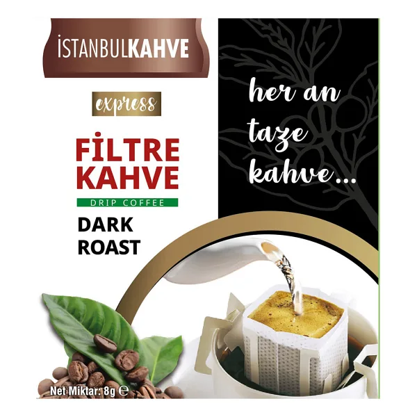 İstanbul Kahve Express Filtre Kahve Dark Rost 8 gr