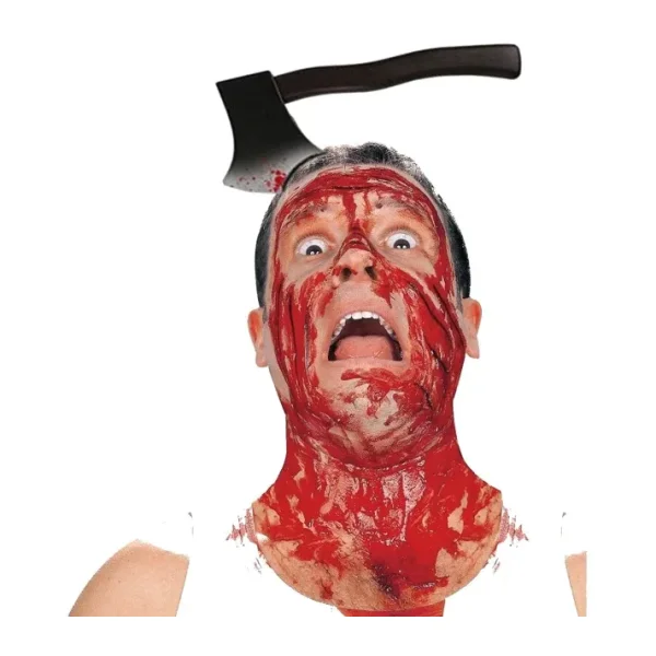 Kafaya Saplanmış Halloween Kanlı Balta Şaka Tacı