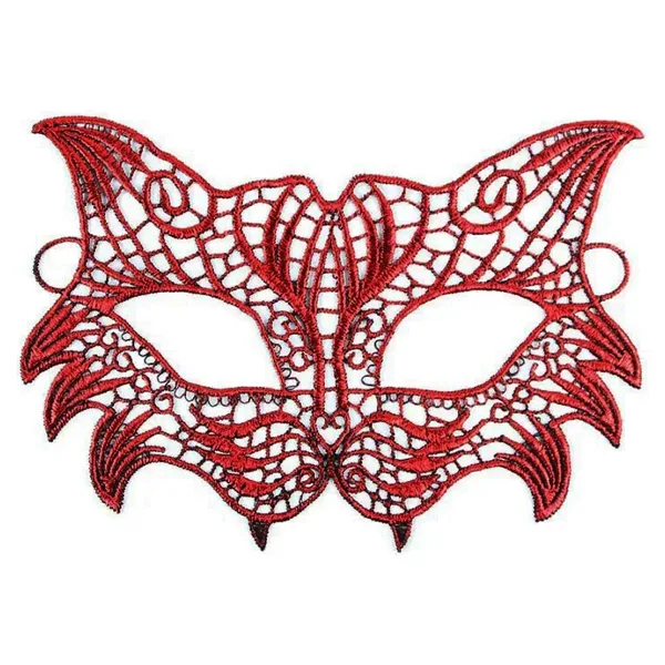 Kırmızı Dantel Masquerade Maskesi 8 No