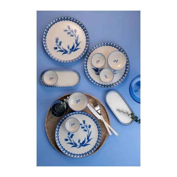 Kütahya Porselen Ottoman Elegance Mavi 14 Parça 6 Kişilik Kahvaltı Takımı