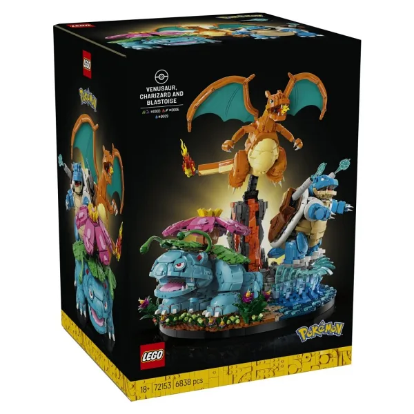 Lego 72153 Pokemon Venusaur, Charizard ve Blastoise