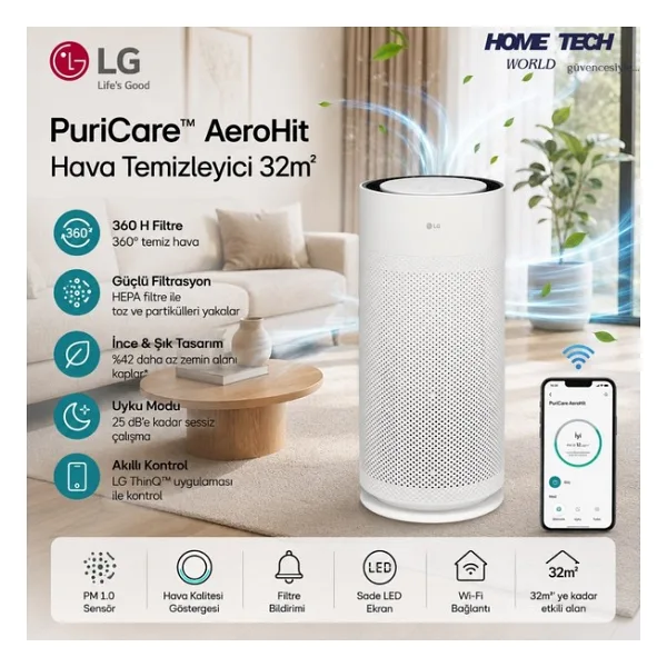 Lg PuricareTM Aerohit Hava Temizleyici 32m2 - Beyaz