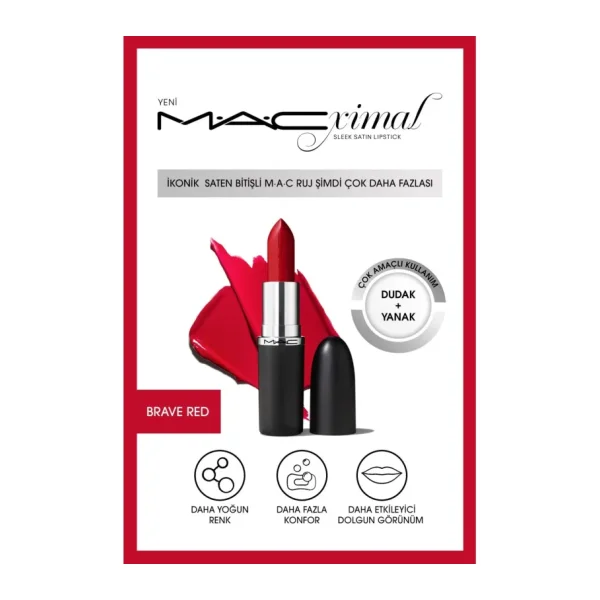 M.A.C Macximal Sleek Satin Brave Red Ruj