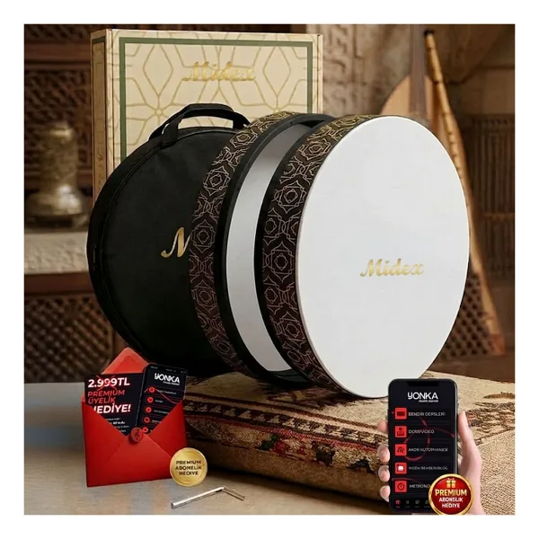 Midex Br-511 Kaliteli Bendir Def Akort Ayarlı El Tutma Oyuklu Çantalı