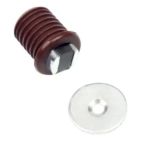 Mıknatıslı Plastik Mobilya Kapak Kilidi 14mm - Kahverengi