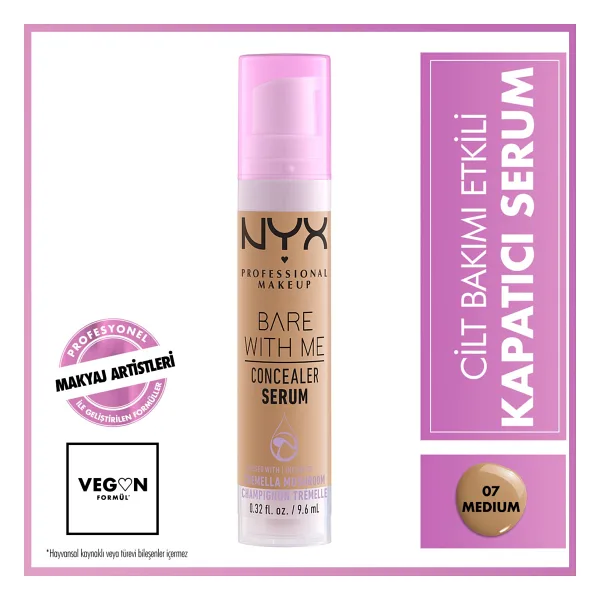NYX Professional Makeup Bare With Me 07 Medium 9.6 ml Serum Kapatıcı