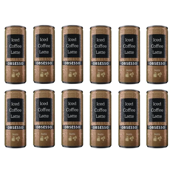 Obsesso Sütlü Soğuk Kahve 250 ml x 12 Adet - 1 Paket - Ice Coffee