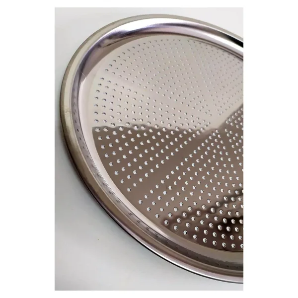 Orret Home Paslanmaz Çelik Pizza Tepsisi,Delikli Lahmacun Ve Pizza Tavası,Fırın Tepisisi (28 Cm)