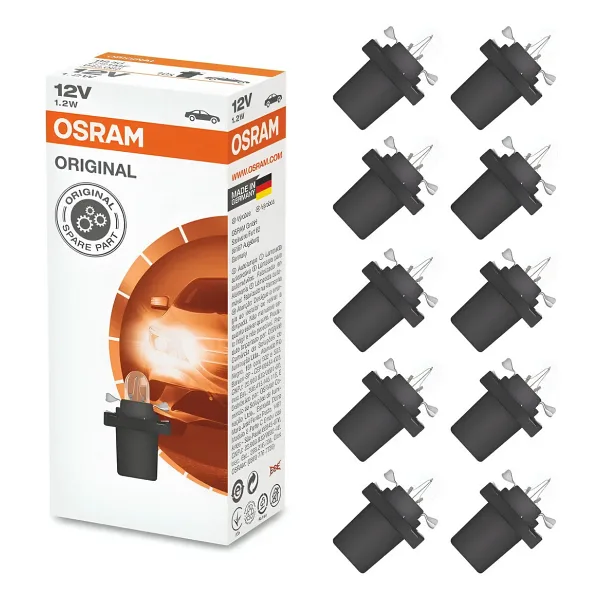 Osram 12v 1,2w Siyah Soketli Gösterge Kadran Ampulü 10 Adet 2721 Mf