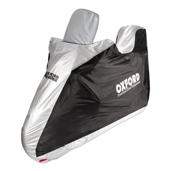 Oxford Motosiklet Scooter Ekranli Aquatex Arka Çantali Kilif Small Siyah-Gri Cv217