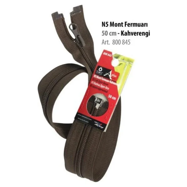 Öz-El Kahverengi Mont Fermuarı 50Cm 800 845
