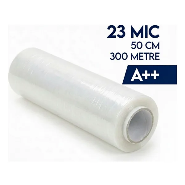 Palet Streç Film 23MIC 50CM x 300 mt (Şeffaf) Ultra Güçlü Sarım