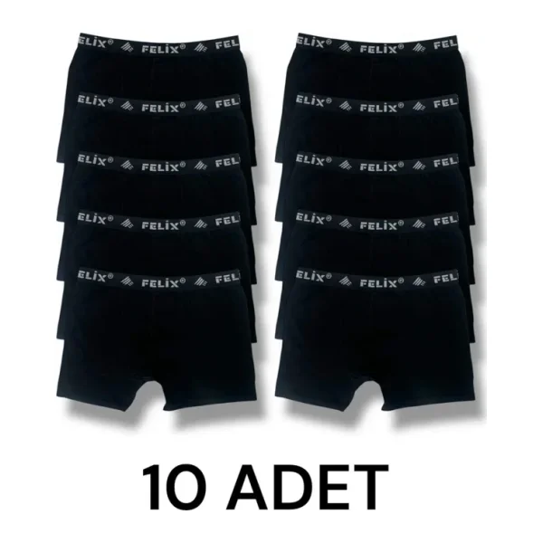 Pamuklu Likralı Erkek Boxer 10'lu Paket