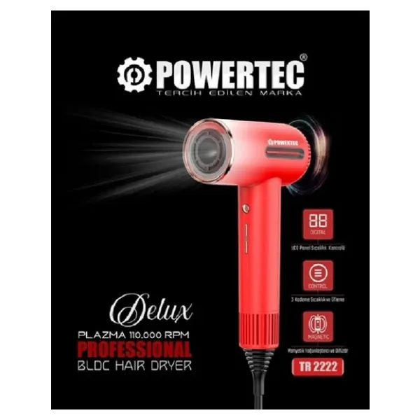 Powertec Delux Plazma TR-2222 2700 W Saç Kurutma Makinesi
