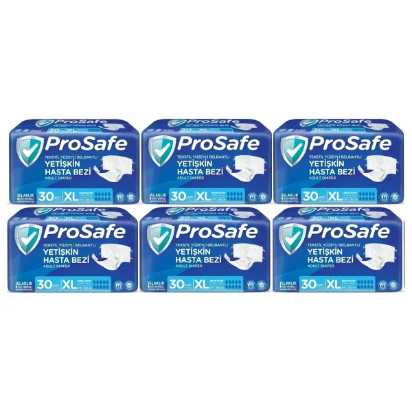 Prosafe Belbantlı Ekstra Büyük Boy XL 30'lu 6 Adet Hasta Bezi
