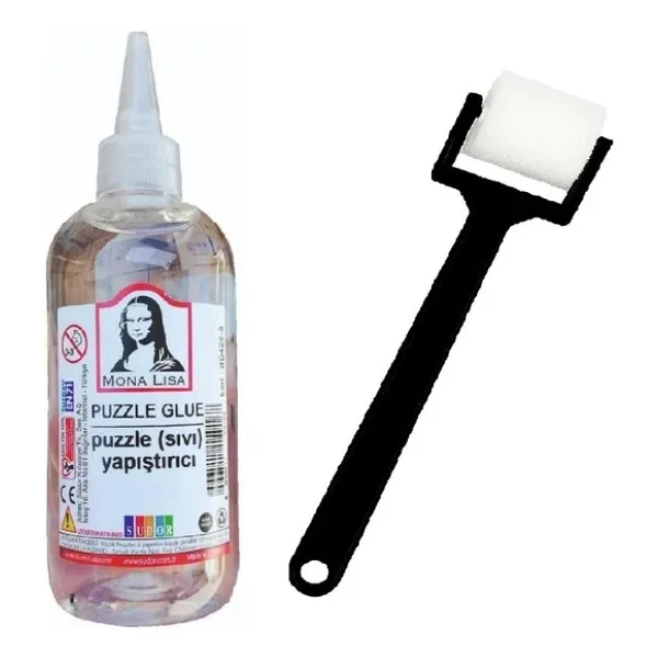 Puzzle Yapıştırıcı 250 ml 1 Adet ve Silindir Sünger Fırça 1 Adet Monalisa Pazıl Yapıştırıcısı