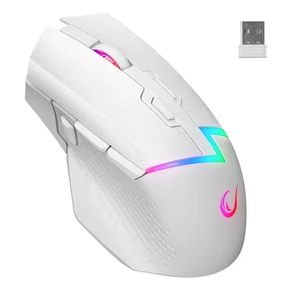 Rampage Drop M3 V2 Beyaz RGB Şarjlı Optik Kablolu/Kablosuz Oyuncu Mouse
