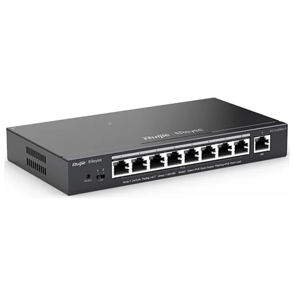 Reyee RG-ES209GC-P 9 Portlu, 10/100/1000 Gigabit, Yönetilebilir Switch, 8 Port PoE+ (120W)
