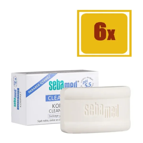 Sebamed Clear Face Sivilce ve Akne Karşıtı 100 gr 6 Adet Kompakt Sabun